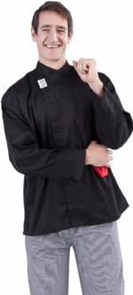 GC-Modern Black Long Sleeve Chef Jacket