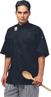 CR - Modern Black Short Sleeve Chef Jacket