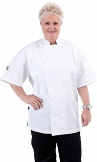CR - Classic White Short Sleeve Chef Jacket