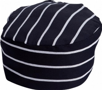 Navy & White Stripe Chef Hat
