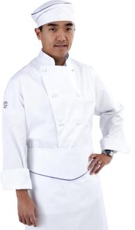 GC - Classic (100% Cotton) White Long Sleeve Chef Jacket