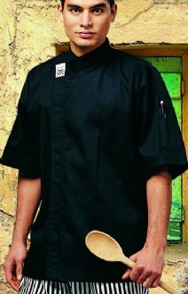 CR - Modern Black Short Sleeve Chef Jacket