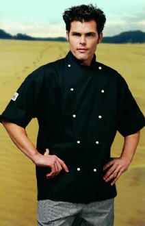 CR - Classic Black Short Sleeve Chef Jacket